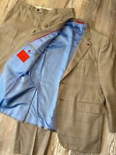 Isaia Beige Wool Suit Size 44 (56 EUR) Gregory picture