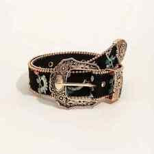 Western Vintage Flower Buckle Belt - Studded Embroidered Embossed PU Leather picture