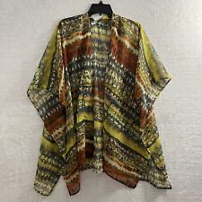 Chico's Sheer Kimono Top Womans One Size Geometric Multicolor Sleeveless Open picture