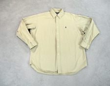 Vintage Polo Ralph Lauren Shirt Men Large Brown Khaki Pony Blake Twill Heavy USA picture