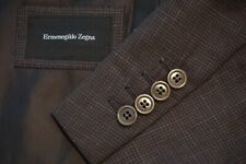 Ermenegildo Zegna Firen CURRENT Linen Brown Plaid 3/2 Sport Coat Jacket 40R  picture
