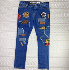 BBC Ice Cream Icecream Jeans 36 Billionaire Boys Club Patches Blue Embroidered picture