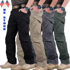 Men's Flex Tactical Pants Lightweight Hiking Casual Cargo Pants Multi Pockets picture