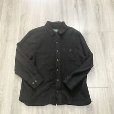Orvis Shacket Men's Size Large Button Up 100% Wool Shirt Jacket Black Big Pocket picture