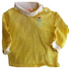 12M 1T BOYS/GIRLS Vintage 1970's SHIRT CREEPY CAT HEATHER YELLOW ULTRA THIN TOP picture