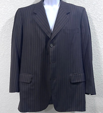 Holland & Sherry Hand Tailored Pinstripe Business Jacket 3 Button Blazer Sz 44 picture