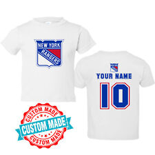 New York Rangers Toddler Tshirt Custom Name Hockey Boys Jersey 2T 3T 4T 5-6T picture