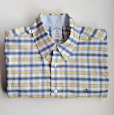 Brooks Brothers 1818 Regent Shirt Plaid Yellow Gray Excellent Cond. Men size M picture