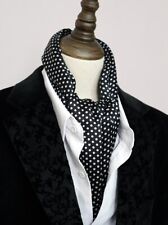Men's 100 Silk Scarf Polka Dot Neckerchief Double Layer Cravat For Suit Shirt picture