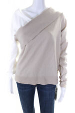 Adeam Womens Two Way Knit Top Beige/White Size Xl picture
