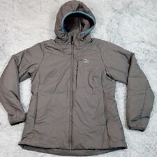 L.L. Bean Womens Jacket Gray Petite M Hooded Athletic Lightweight Pockets picture