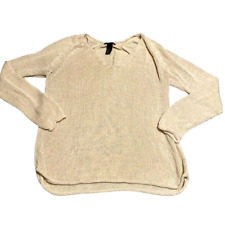 H&M Beige Tan Open Knit Long Sleeve Sweater Medium picture