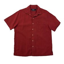 Nat Nast Shirt Mens M Medium Red Silk Luxury Original American Fit Short Sleeve picture