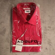 Adolfo Shirt Mens XL 17-17.5 - 34/35 Pink Button Up Long Sleeve Casual  picture
