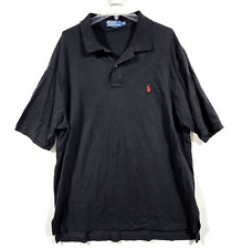 VTG Men's Size 2XLT TALL Polo Ralph Lauren Short Sleeve Polo Shirt Black Pony picture