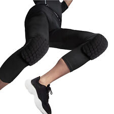 Men's Basketball Sports Tight Pants 3/4 Compression Workout Leggings Knee Pads picture