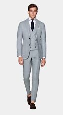 Suitsupply Suit 38S 3 piece Blue Houndstooth  picture
