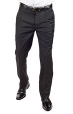 Slim Tailored Fit Solid Black Men's Dress Slacks Pants Flat Front By AZAR MAN picture