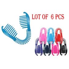 Lot of 6 Interlocking Banana Combs Stretch Flexible Hair Clips Flexible Ponytail picture