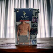 U.S. POLO MEN'S 3 PACK XL COTTON UNDERWEAR WOVEN BOXERS Relaxed Fit #294  picture