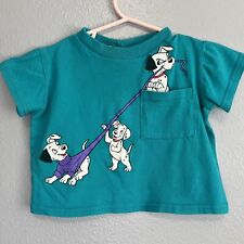 Vintage Disney Kids 101 Dalmations Short Sleeve T-Shirt Green  18 Mo picture