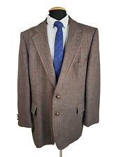 Vintage English Manor Men’s Brown Tweed Wool Blazer Sport Coat 46L picture