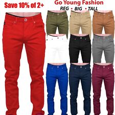 Men's Slim Fit Jeans Skinny Stretch Pants Chino Style DENIM Shaping Slacks picture