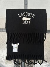 Lacoste 1927 Black Wool Fringe Scarf picture