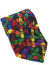 Vintage 1999 Crayola Crayons Colors Art Teacher Novelty Polyester Necktie picture