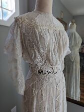 Exquisite antique Victorian/Edwardian cotton and silk lace gown/dress  picture