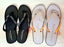 2 LOT Juicy Couture Flat FLIP FLOP Sandals Size  (2 pairs) 10M picture