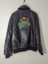 Vintage Planet Hollywood Beverly Hills Reversible Leather Bomber Jacket Size XXL picture