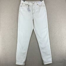 NWT Topshop Mom Jeans Women's W32 L36 Tall White High Rise 5-Pocket $75 picture