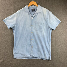 Abercrombie & Fitch Chambray Shirt Mens Large Camp Button Up Blue Short Sleeve picture