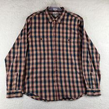 J Crew Mid Weight Flannel Shirt Men's Large Multicolor Plaid Classic Fit Brushed picture