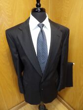 Country Britches Mens Suit 46r 40 X 28 Black Pinstripe Wool Bld Union USA T#116 picture