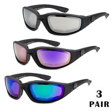1/3 Pair Motorcycle Sports Biker Riding Glasses Padded Wind Resistant Sunglasses picture