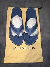 Authentic Louis Vuitton Blue Monogram Thong Sandals Flip-Flops  LV Size 11 picture