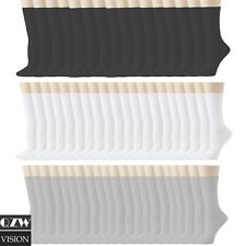 Lot 3-12 Pair Mens Black White Athletic Sports Work Cotton Crew Socks 9-11 10-13 picture