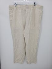 H&M Pants Womens XL Tan Linen Pull On Beachy Pockets Tapered Lagenlook picture