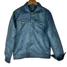 VINTAGE 1946 FAUX SUEDE BUTTON FRONT SHIRT JACKET IN NAVY NWT MEN'S SIZE LARGE picture