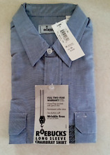 New Vintage NOS Sears Roebucks Long Sleeve Chambray Work Wear Uniform Shirt XL  picture