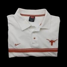 Nike Texas Longhorns Polo Shirt Mens Large White Performance Stretch Golf picture