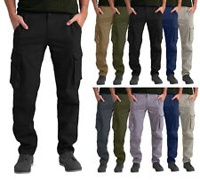 Mens Cargo Stretch Pants Classic Fit Straight Leg Outdoor Work Regular Fit Pants picture