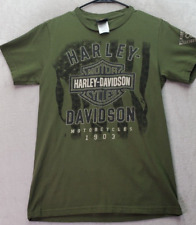 Harley Davidson Tee Shirt Men's Small Green Roswell Short Sleeve Logo Motorcycle picture