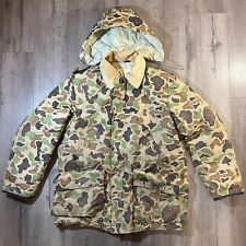 Vintage Arctic Camo Jacket Mens Large Duck Down Insulated Frog Skin Canada Made picture