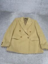 Burberrys Blazer Womens Large Flannel Beige Camel Hair Double Breasted Vintage  picture