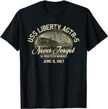 Vintage USS Liberty AGTR-5 1967 Military Gift Ship Funny Tee T-Shirt picture