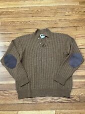 Vintage Joseph Abboud Elbow Patch Sweater Men's Size Large Brown Cable Knit picture