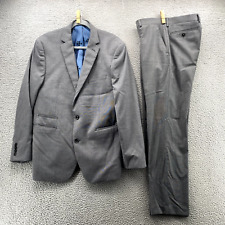 Vince Camuto 2 Piece Suit Adult Jacket 42L Gray Stretch Slim Fit Pants 34X32 Men picture